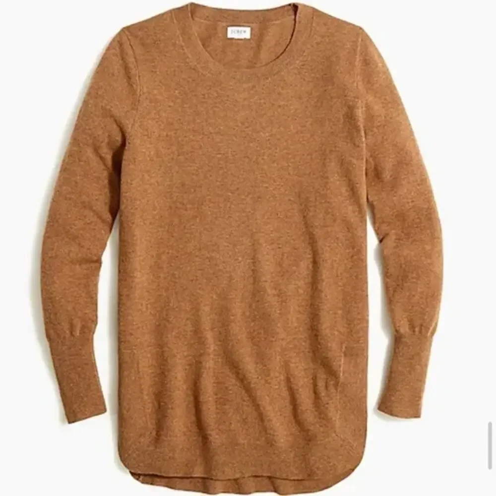J. Crew‎ Womens Fall Knit Merino Wool Blend Tunic Sweater Size XS Heather Camel